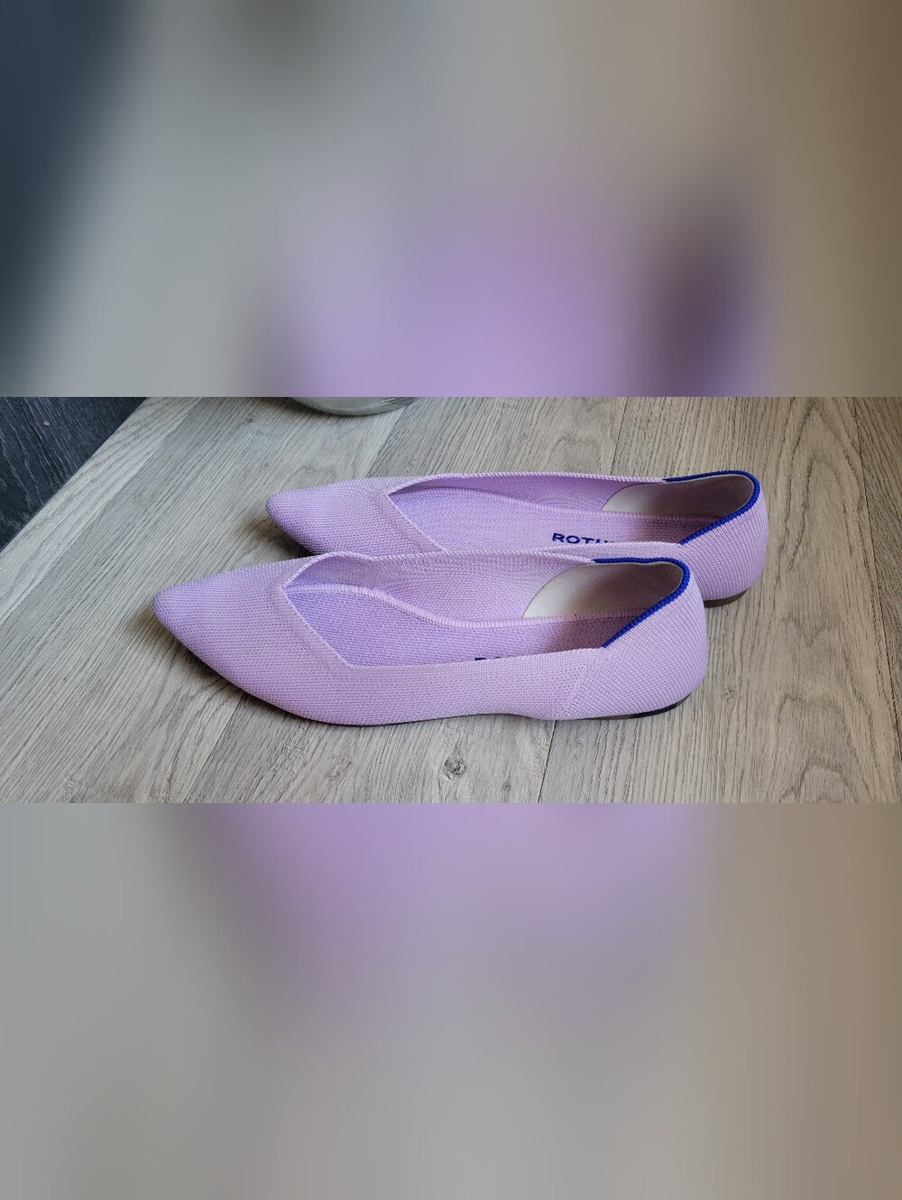Rothy's The Point Soft Orchid Lilac & Tortoise Sole Flats, Women US 8.5 EU 39 - Picture 7 of 16